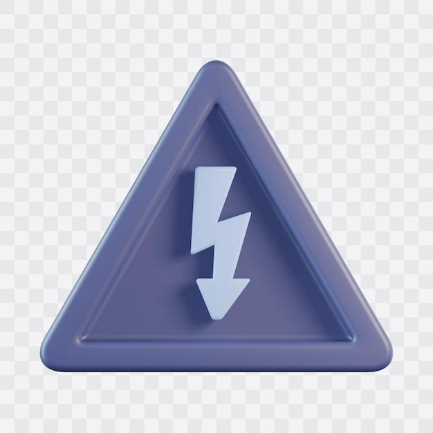 PSD high voltage sign 3d icon