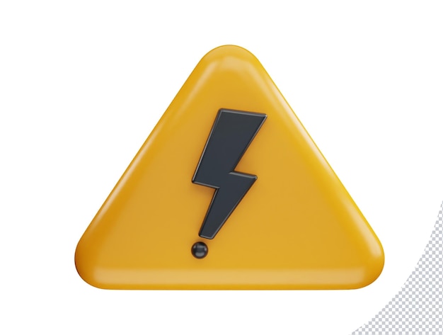 PSD high voltage sign in danger icon 3d rendering vector illustration