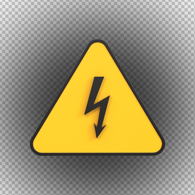 PSD high voltage signs of high voltage hazard isolated on a transparent background