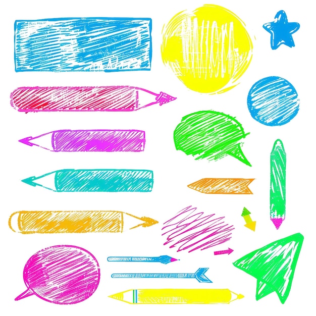 PSD highlighter marker design elements