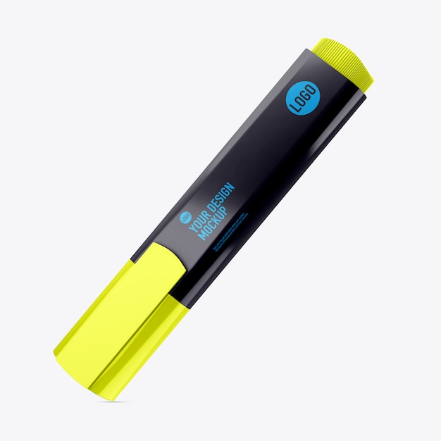 Highlighter pen mockup on white space