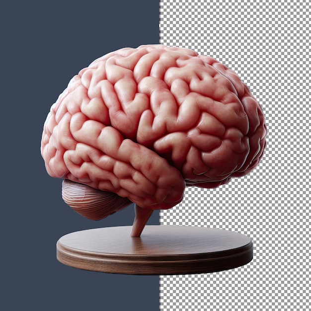 PSD highly detailed 3d rendering of human brain png