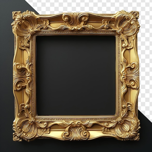 PSD highly detailed square victorian golden frame