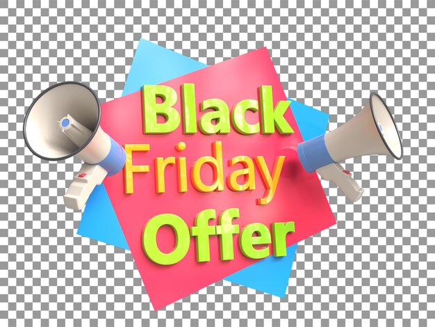 PSD rendering 3d di alta qualità del black friday