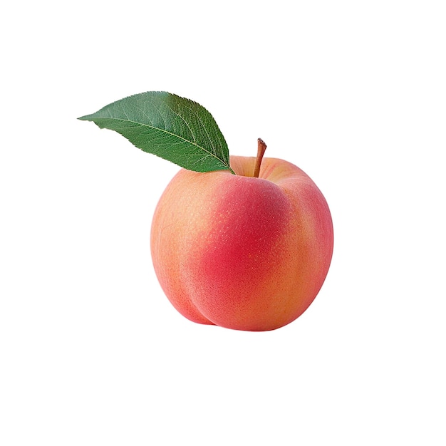 HighQuality Background Removed apple with green leaf PSD
