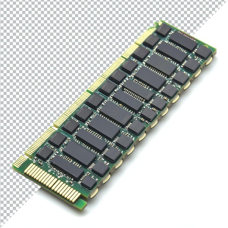 PSD highquality ddr sdram module isolated on a transparent background showcasing advanced computer hardware technology ddr sdram computer hardware isolated on transparent background