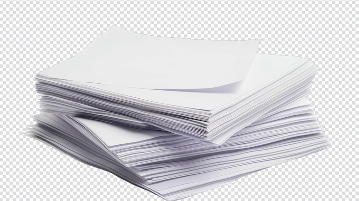 PSD highquality printer paper isolated on white background for office use