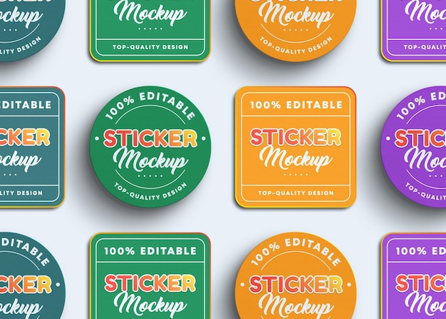 HighQuality Sticker Mockup Collection