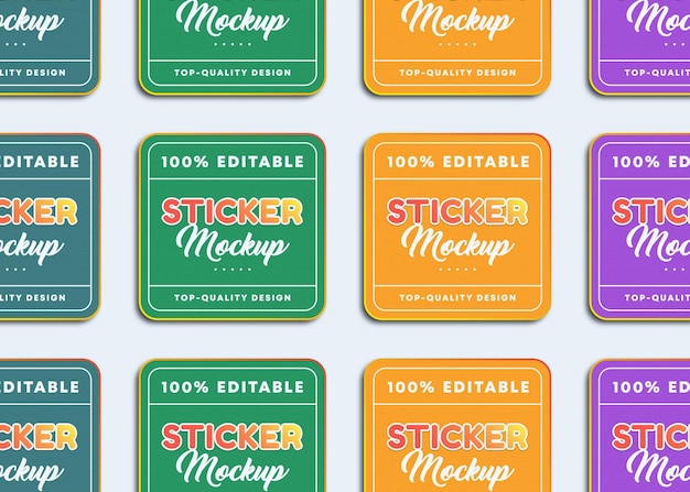 HighQuality Sticker Mockup Collection