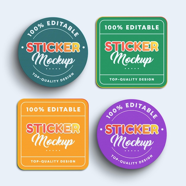 HighQuality Sticker Mockup Collection