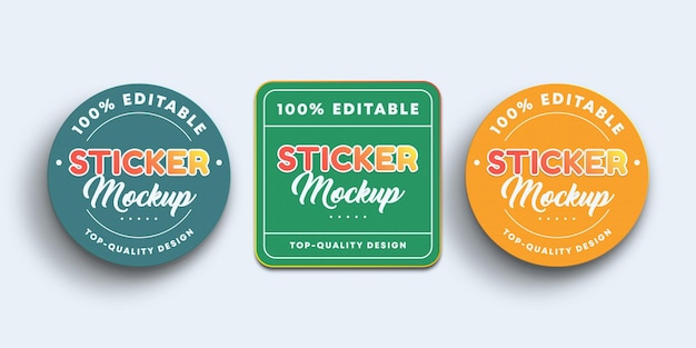 HighQuality Sticker Mockup Collection