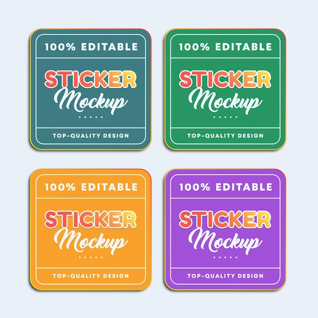 HighQuality Sticker Mockup Collection