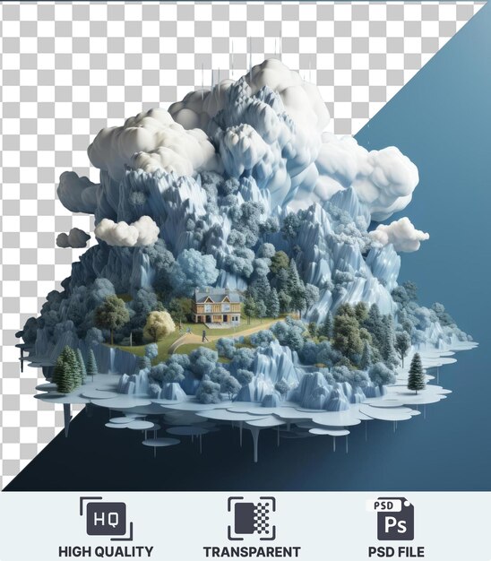 PSD highquality transparent psd 3d climatologo che analizza i modelli meteorologici