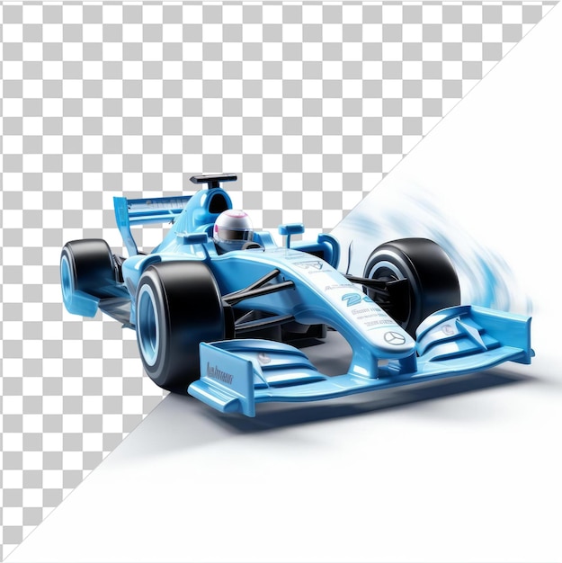 高品質の透明なpsd 3d レースカードライバー カートゥーン フォーミュラ1トラックで高速走行