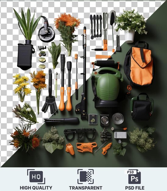 PSD highquality transparent psd professional gardening and landscaping tools set