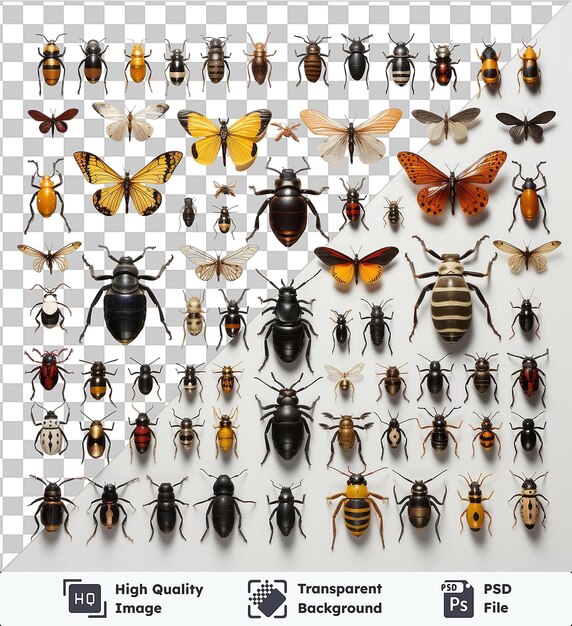 PSD highquality transparent psd realistic photographic entomologist_s insect collection