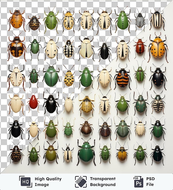 PSD Высококачественная прозрачная psd реалистичная фотографическая коллекция насекомых entomologist_s