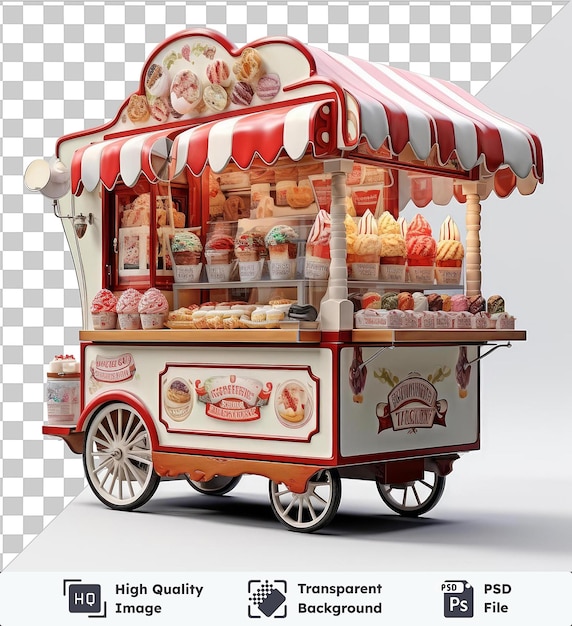 PSD highquality psd trasparente fotografico realistico venditore di gelati_carro di gelati