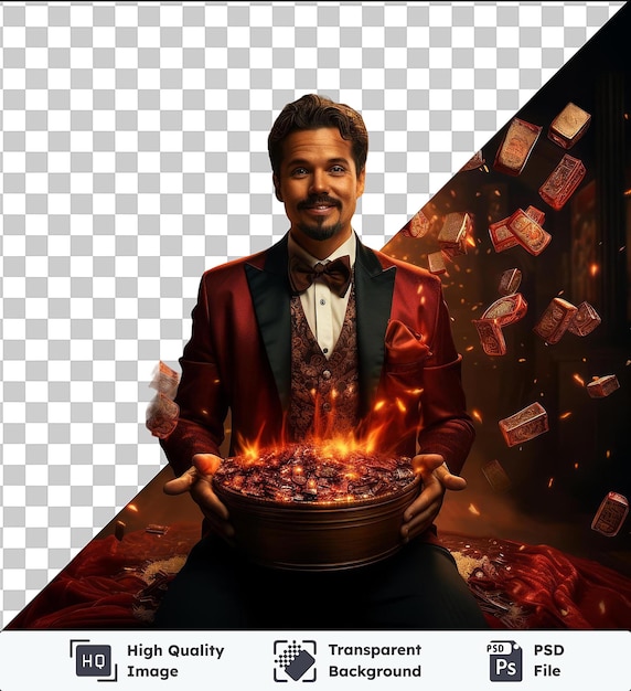 Highquality transparent psd realistic photographic magician_s magic show