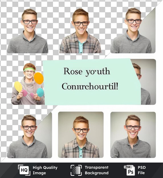 Highquality transparent psd realistic photographic youth counselor_s motivational posters