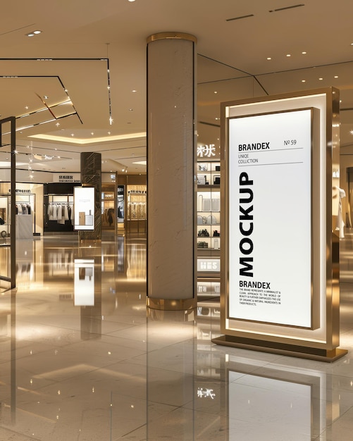 HighQuality Vertical Signage Mockup met natuurlijke schaduwen PSD-sjabloon voor ontwerpers