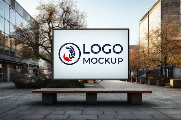 PSD highquality white sign logo display mockup