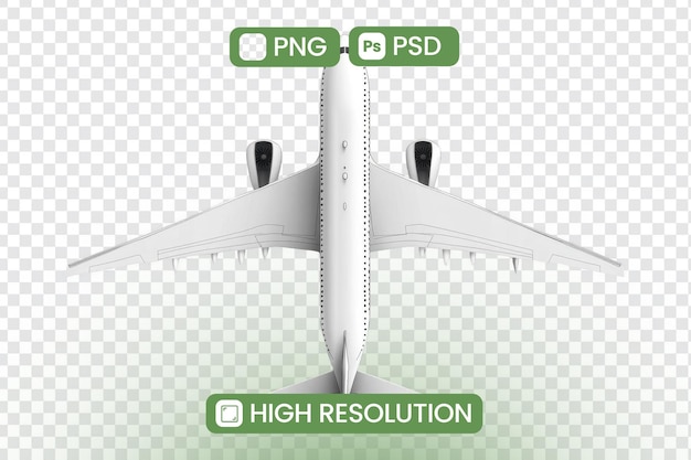 highresolution airplane png and psd files download topview airliner image for design projects graphic resources and creative visuals for aviation enthusiasts