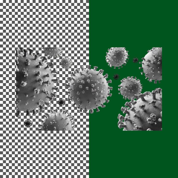 PSD highresolution image of coronavirus structure on transparent background png psd