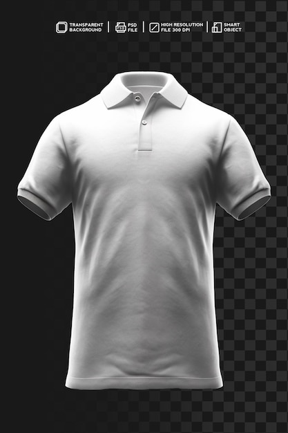 HighResolution poloshirt sjabloon met transparante achtergrond