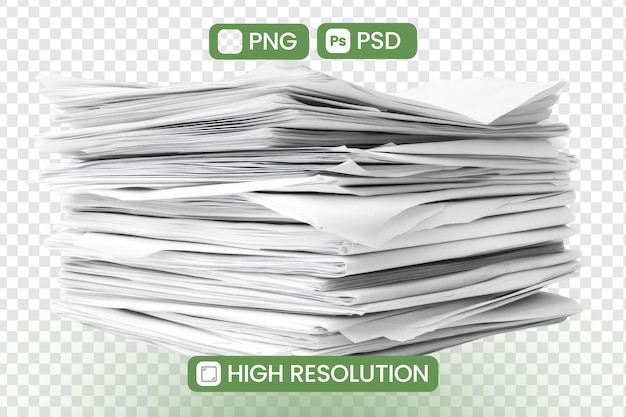 highresolution stack of papers png and psd downloads available for graphic design projects offering versatile textures and layered images for creative applications perfect for mockups and backgrounds