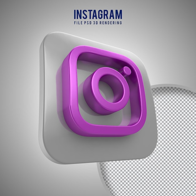 Hight quality instagram 3d rendered icon