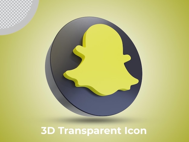 hight quality snapchat 3d rendered icon side view