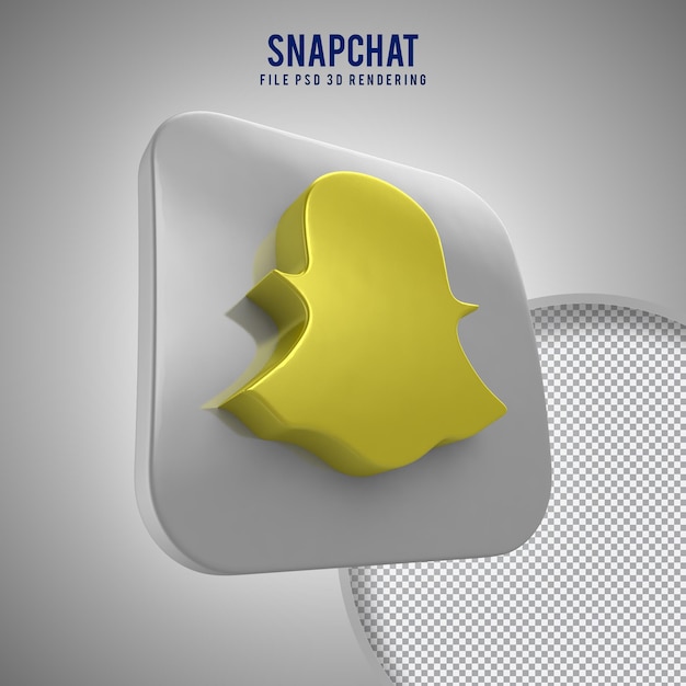 Hight quality snapchat 3d rendered icon