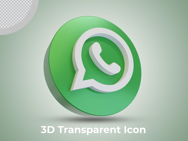 PSD Высокое качество whatsapp 3d визуализированный значок вид сбоку