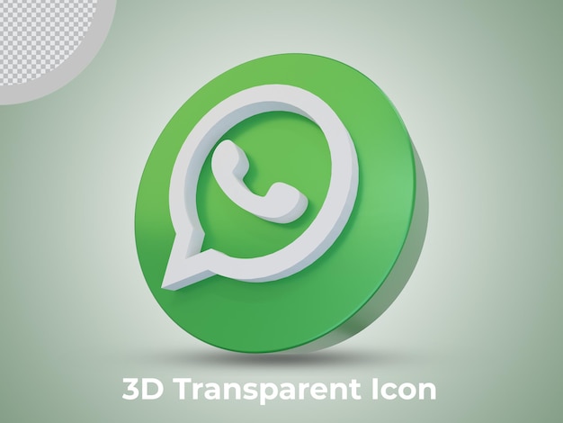 PSD 高品質のwhatsapp3dレンダリングされた孤立したアイコン