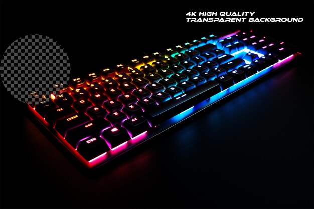 PSD the hightech elegance of an illuminated keyboard on transparent background