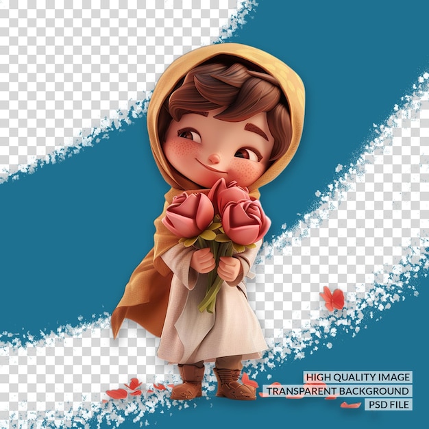 PSD hijab character 3d png clipart transparent isolated background