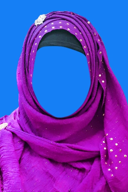 PSD Шаблон хиджаба для фотографии размера паспорта
