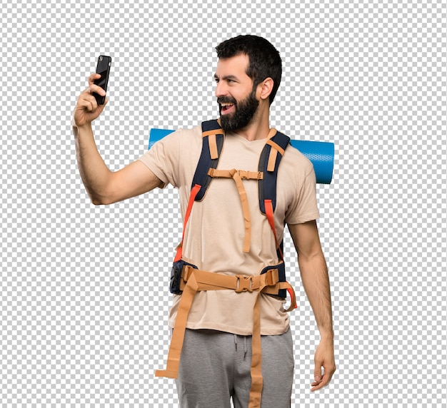 PSD hiker man making a selfie