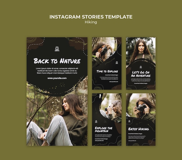 Hiking ad instagram stories template