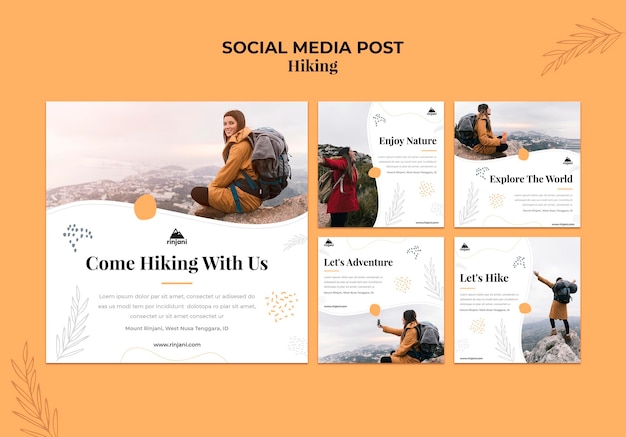 Hiking adventure social media post