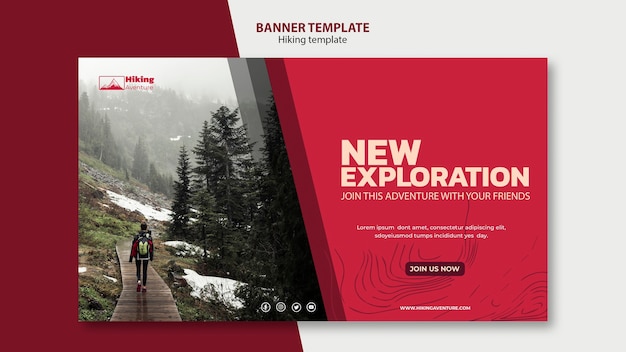 PSD hiking banner template