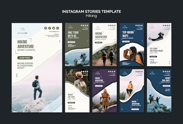 PSD hiking instagram stories template