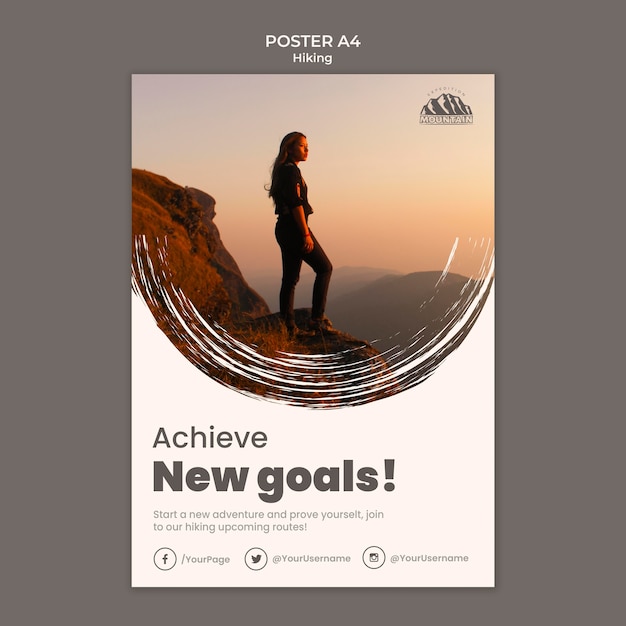 PSD hiking poster template