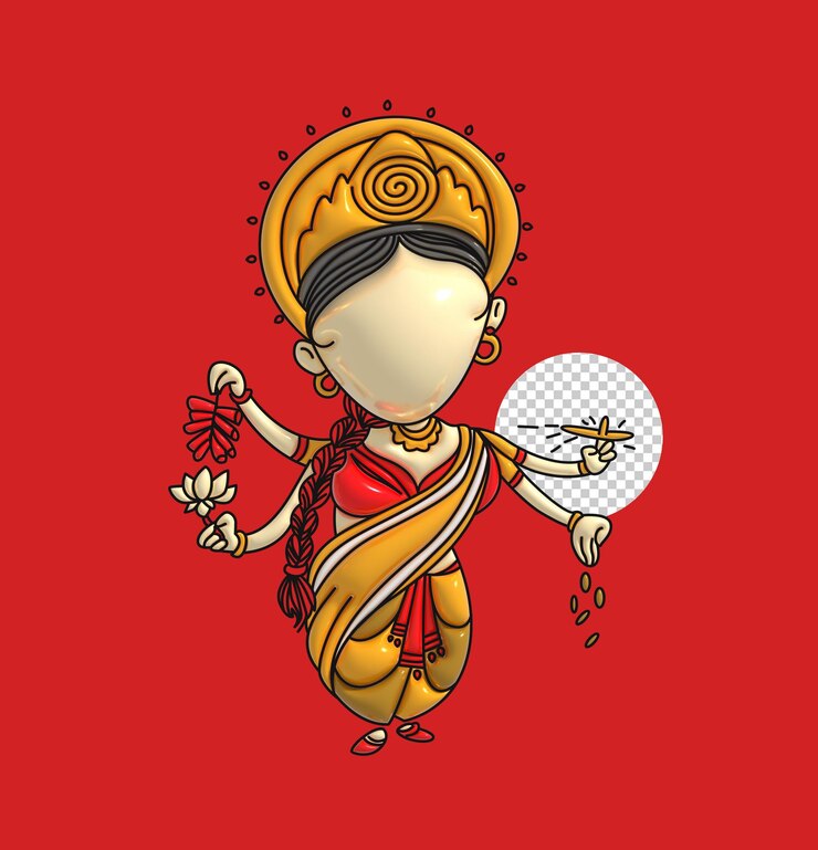 PSD hindu god laxmi diwali festival transparent psd element
