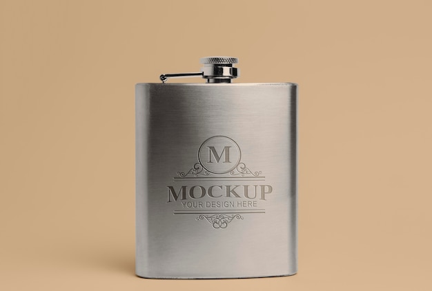 PSD hip flask design mockup