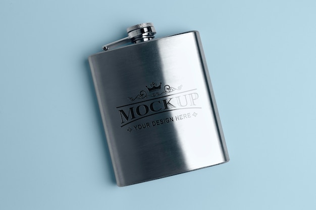 PSD hip flask design mockup