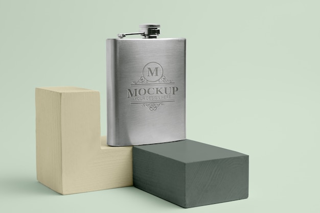 Hip flask design mockup