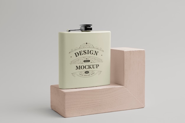 PSD hip flask design mockup