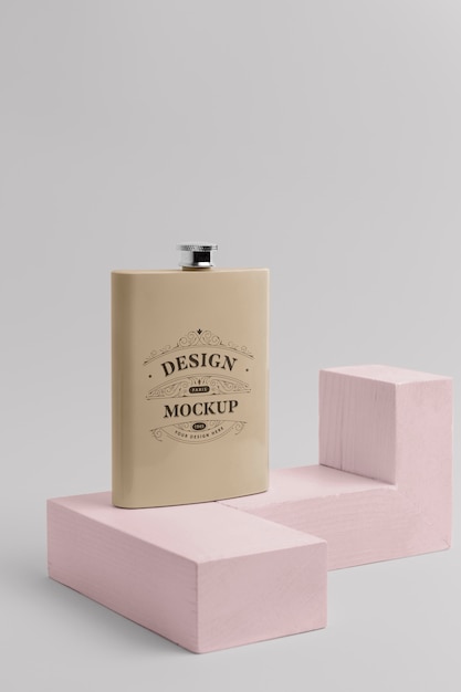 Hip flask design mockup